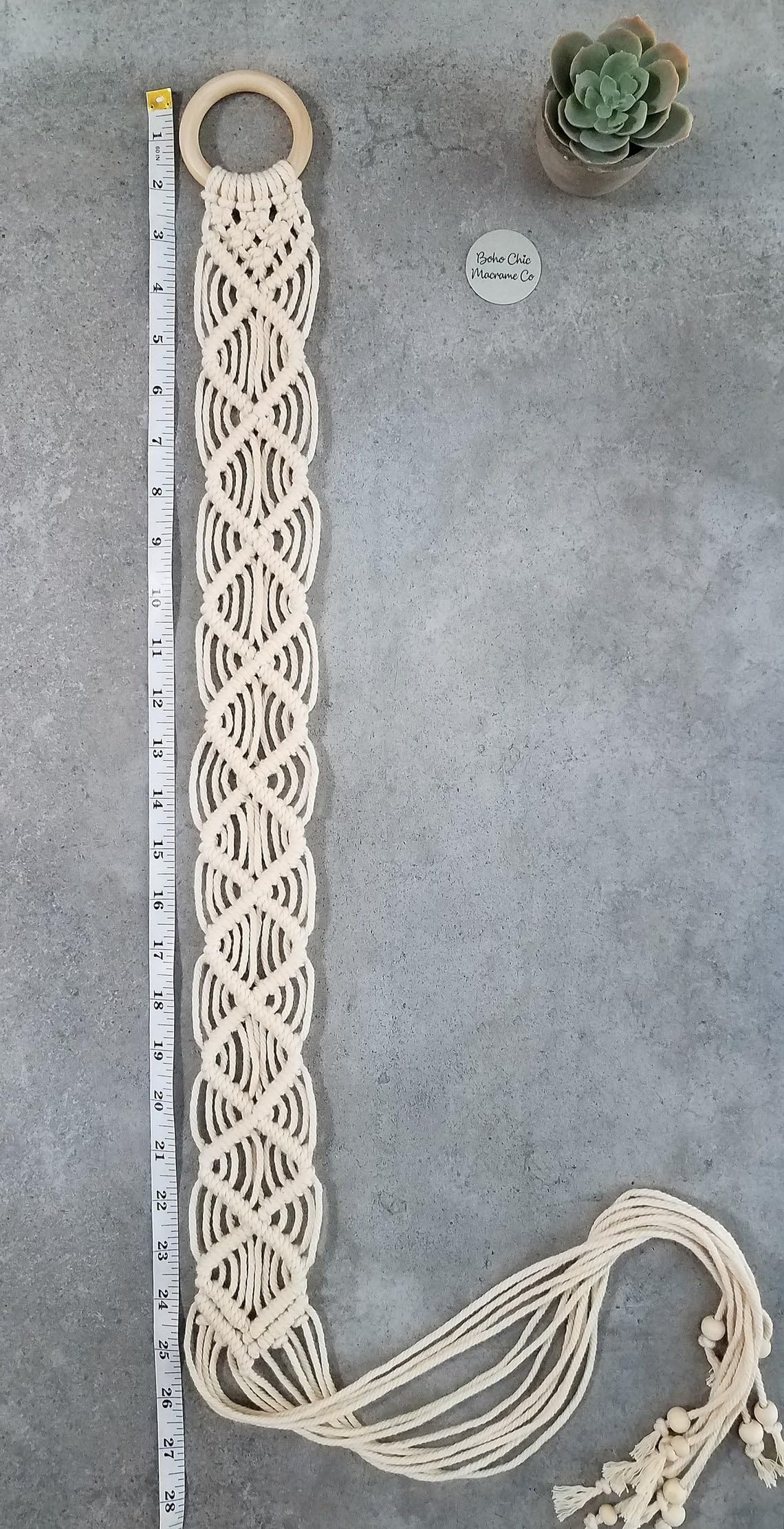 White Casual Macrame Boho Rope Waist Cord Belt, 1 pcs, Suitable For Travel Party - Girls Braided Ring Decoration - Image 5