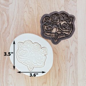 Floral Bunch Cookie Cutter Cookie for Fondant, Clay, Dough with Detailed Rose Flower Design, Spring Flowers Cookie Stamp, Garden Theme Baking Tool for Decorative Treats Made in India