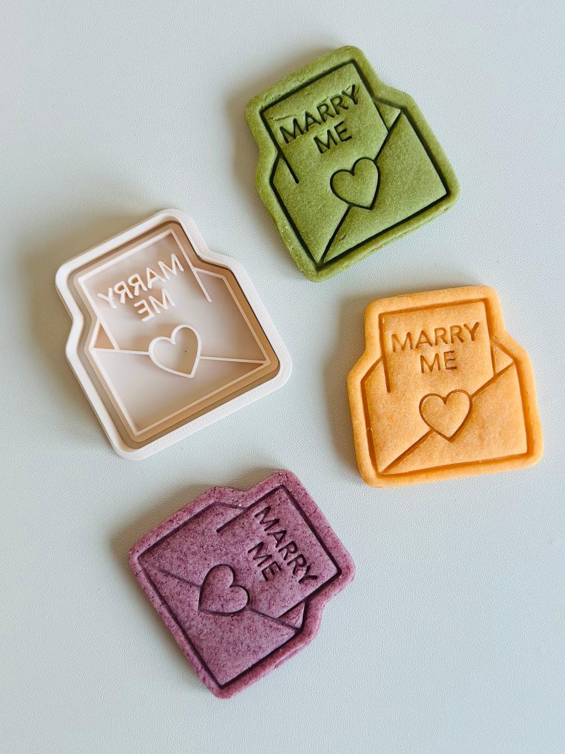 Black Wedding Cookie Cutter Set with Love Letter and Marry Me Stamp Tools for Engagement Proposal Baking Supplies for Homemade Cookies Fondant Cake Decorating Party Favors and Celebrati - Image 2