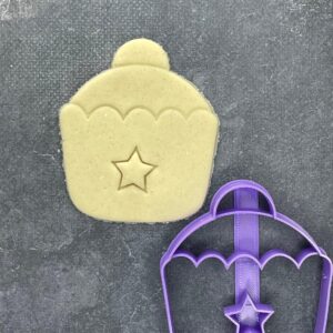 Star Cupcake Cookie Cutter for Shortbread Cookies Pastry Sugar Paste Dough Cake Decoration Star Topped Cupcake Shape Baking Tool for Birthday Party Dessert Table Homemade Treats