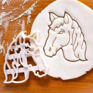 Horse Head Cookie Cutter | Equestrian-Themed Biscuit Cutter for Horse Lovers, Farm Animal Baking, Fondant Shapes, and Veterinarian Gift Ideas (ONLY HEAD)