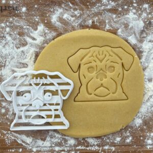 Black Pug Face Cookie Cutter Dog Biscuit Shape Christmas Gift Idea for Pug Lovers Baking Cookies Fondant Polymer Clay Cutter for Handmade Crafts and Pug Mom Gifts