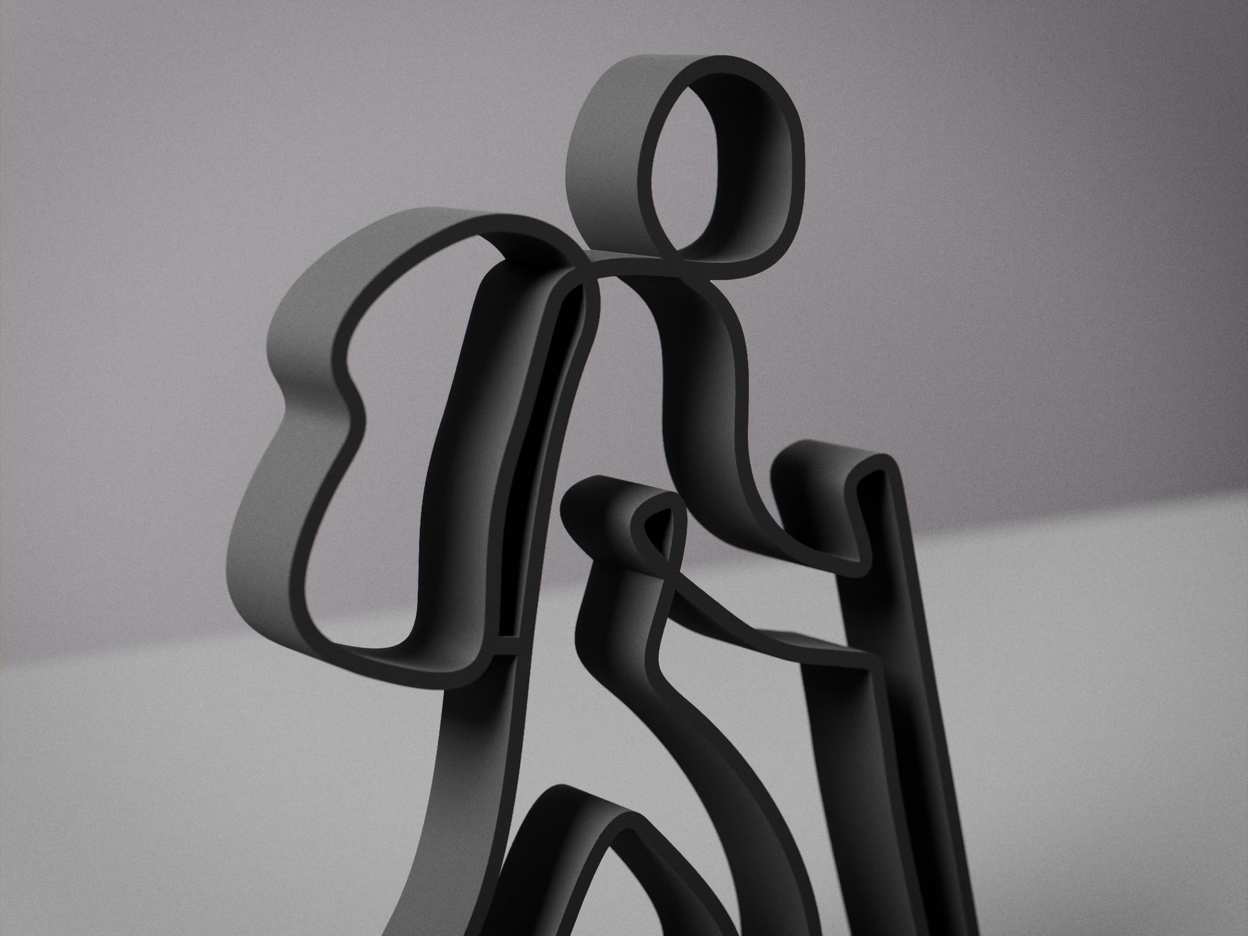 Hiker, Line Art Figure, Unique Backpacker Gift Idea, Line Art Sculpture, Minimalist Home Decor | Ideal for Home Decor, Gift (Pack of 4) - Image 4