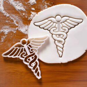 Caduceus Cookie Cutter | Ideal for Medical-Themed Treats | Perfect for Healthcare Professionals, Medical Students, and Paramedics | Durable Cookie Biscuit Cutter (ONLY Caduceus)