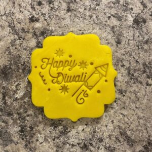 Black Diwali Stamp and Outline Cookie Cutter CookieTool with Sharp Edges for Diya Rangoli and Festival Theme Cookies Fondant Cake Decorating Pastry Biscuit Cutting Crafts India
