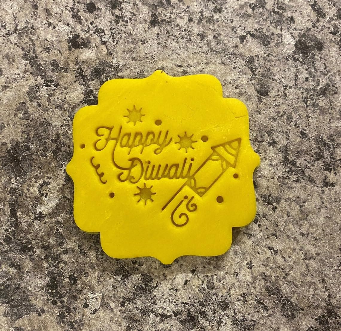 Black Diwali Stamp and Outline Cookie Cutter CookieTool with Sharp Edges for Diya Rangoli and Festival Theme Cookies Fondant Cake Decorating Pastry Biscuit Cutting Crafts India
