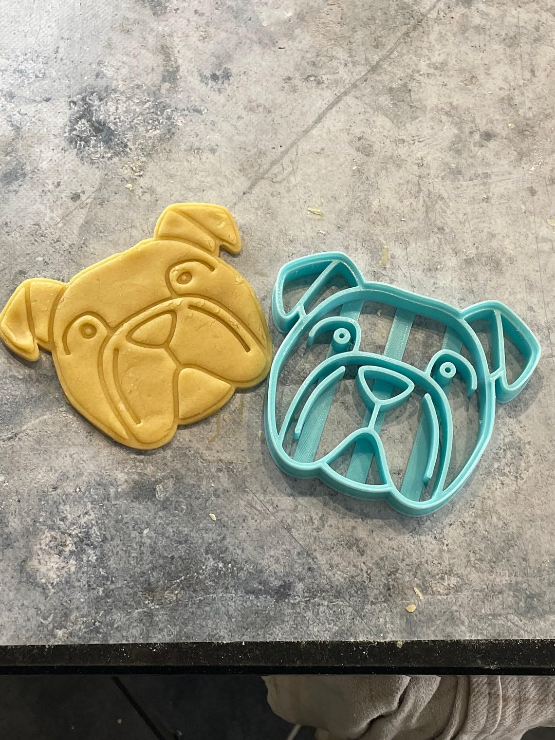 Bulldog shaped cookie cutter for making shortbread biscuits pastry fondant sugar paste treats fun dog theme dessert decoration baking at home kitchen use homemade by - Image 5