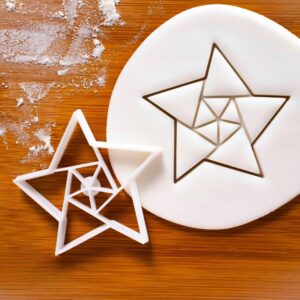 Origami Star Cookie Cutter | Unique 5-Sided Design | Perfect for Fractal Art and Creative Baking | One-of-a-Kind Biscuit Cutter (DESIGN-1) (ONLY ONE CUTTER)