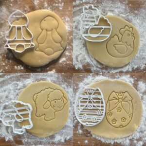 Black Easter Cookie Cutter Set Bunny Chicken Lamb Basket Fillers Fondant Clay Cutter Spring Holiday Baking Tool for Family Fun DIY Party Favors and Home Baking Treats