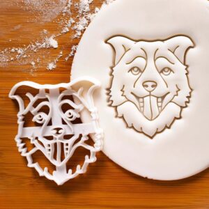 Border Collie Dog Face Cookie Cutter | Cute Dog Treats Herding Dog Party, Pet Lover Baking Tool, Animal-Themed Cookie Cutter Dog Parties, Dog Lover Gift, Food-Grade Biscuit Mold (ONLY FACE)