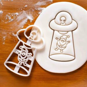 UFO Santa Claus Abduction Cookie Cutter | Create Fun Biscuit Shapes of Grey Aliens and Spaceships | Perfect Extraterrestrial-Themed Christmas Parties and Paranormal Celebrations (ONLY SANTA)