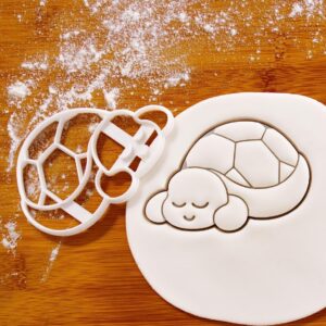 Sleeping Baby Tortoise Cookie Cutter for Animal Theme Birthday Party Biscuit Baking Cute Turtle Shape Sleeping Pose Baby Shower Treat Kids Party Favors Fondant Clay Crafts (ONLY SLEEPING BABY)