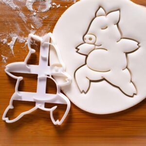 Yoga Pig Warrior Pose 2 Cookie Cutter | Biscuit and Cookie Cutters Creative Baking | Virabhadrasana Fitness Pose, Unique Design for Yoga Enthusiasts and Fun Kitchen Accessories (ONLY POSE 2)