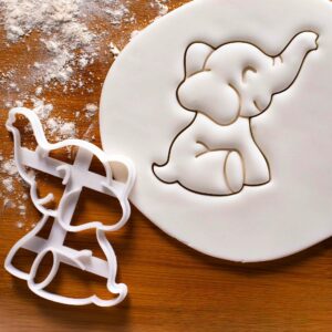 Baby Elephant Cookie Cutter | Wild Safari and Jungle Biscuit Cutter for Baby Showers, Kids' 1st Birthday Parties, and Zoo-Themed Celebrations