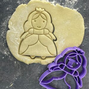 Princess Shape Cookie Cutter for Shortbread Biscuits Pastry Sugar Paste Dough Cake Decoration Fairy Tale Crown Theme for Kids Birthday Party Baby Shower Baking Homemade Treats