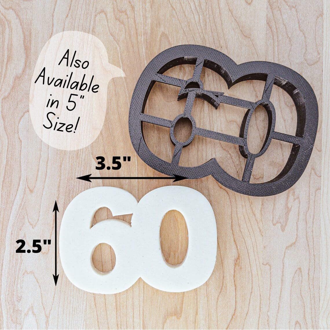 60 Number Cookie Cookie Cutter for Milestone Birthday and Anniversary Treats – Perfect for 60th Celebration Cookies, Fondant Designs, DIY Party Favors, and Craft Projects in India