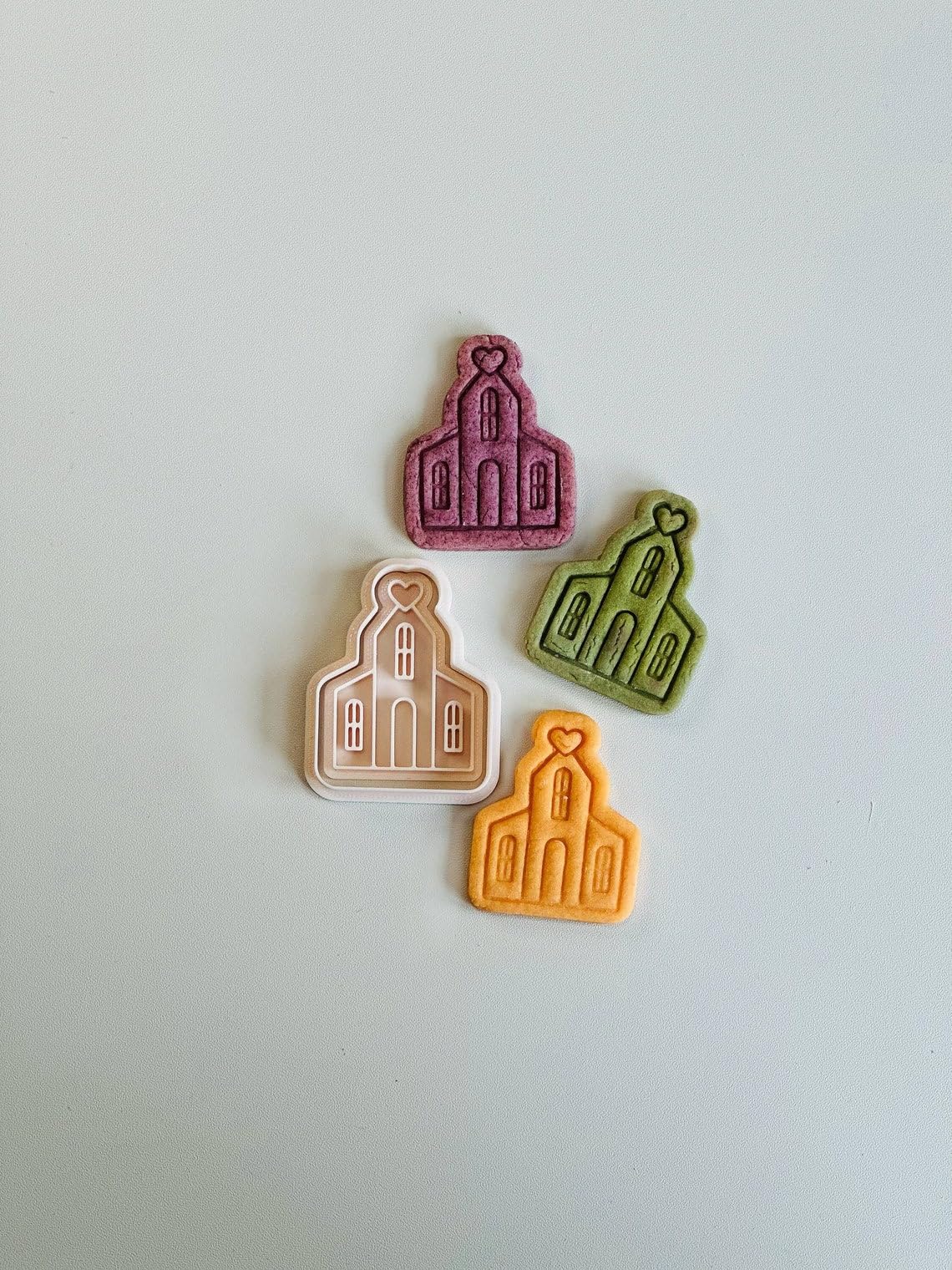 Black Church Cookie Cutter Set with Love Cathedral and House Stamp Tools for Religious Event Baking Homemade Cookies Fondant Cake Decorating Party Favors and Celebration Treats