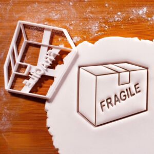 Fragile Box Cookie Cutter | Unique Biscuit Mold Housewarming, Moving Day Treats, Real Estate Gifts, and Baking Accessories | Food-Grade Design Creative Cookies Fondant Decorations (ONLY BOX)