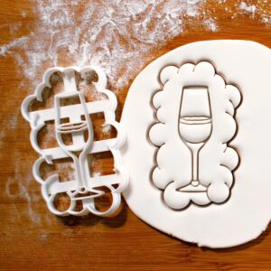 Champagne Glass Cookie Cutter | Perfect for DIY Wedding Treats, Bridal Showers, and Elegant Celebration Cookies (ONLY GLASS)